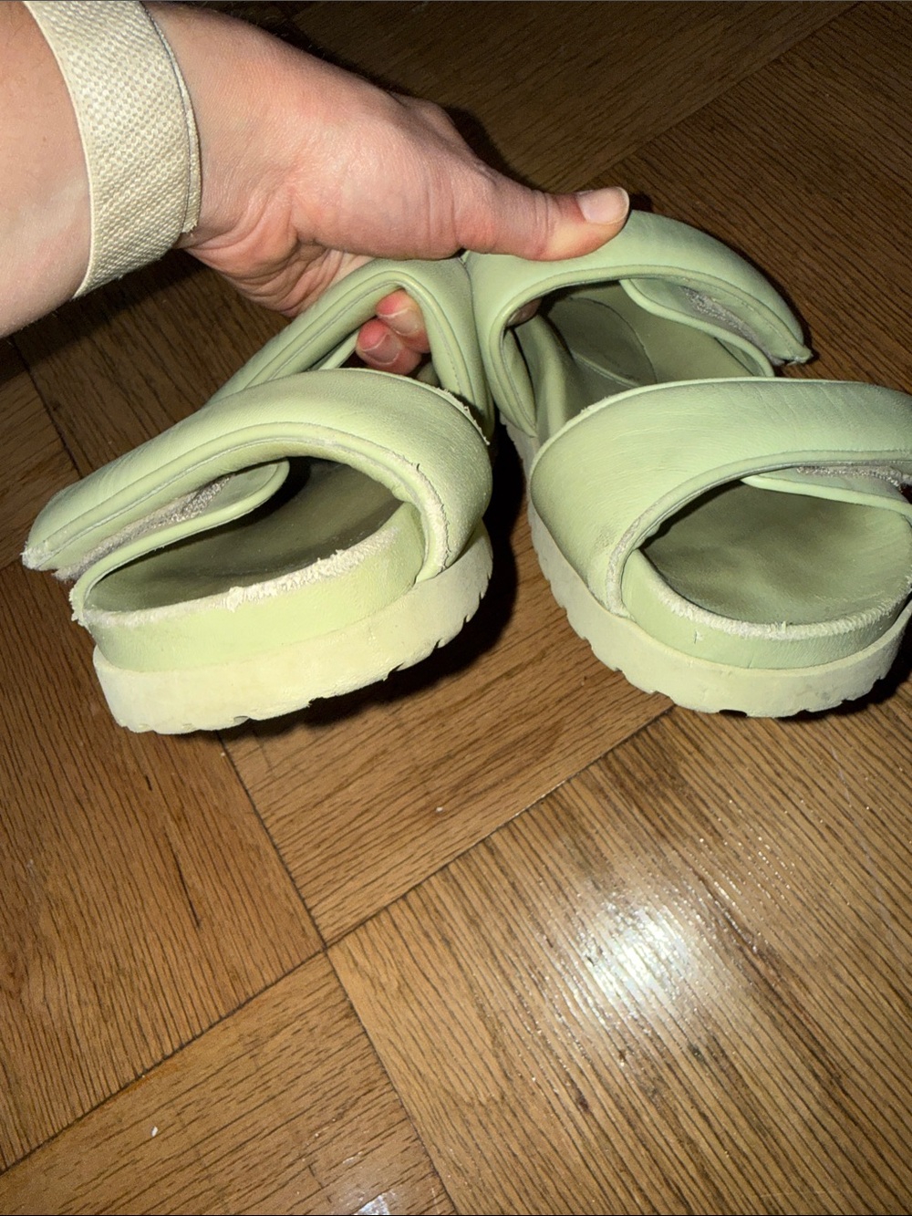 GIA x Pernille Teisbaek Slide Sandals Green Leather Size 36 EU - Picture 5 of 7